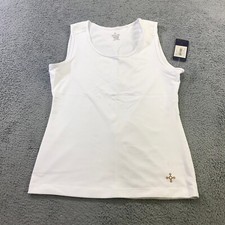 TOMMIE COPPER Tank Womens Extra Large Shoulder SUpport White Tank Top Shirt asds