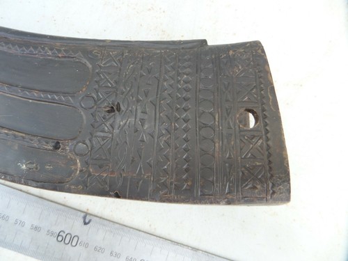 LARGE VINTAGE ANTIQUE OLD TRIBAL CARVED HORN - Bild 7 von 11