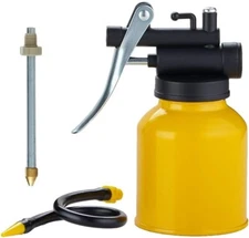 Hand Pump Oiler Can Professional Level 8 Oz. Capacity Pump Oiler with Metal & Lo
