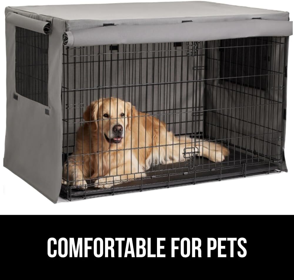 Gorilla Grip Heavy Duty Light Reducing Dog Crate Covers, All Sides Open