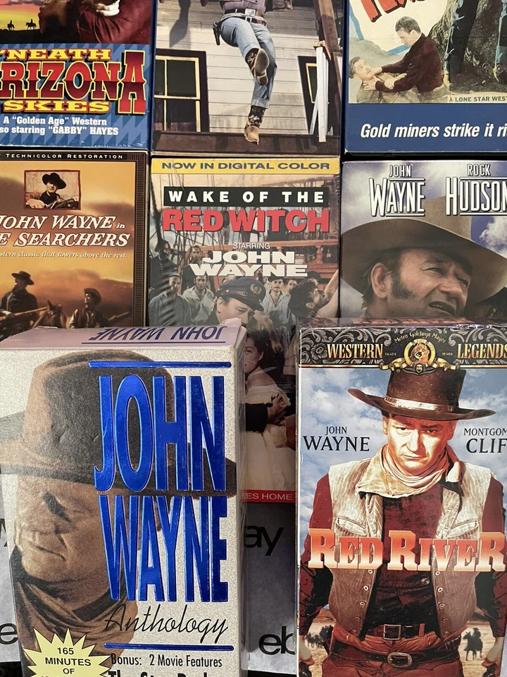 John Wayne VHS Lot Of 12 Western Vintage Movies Shows 3 Sealed Ones - Image 4 of 4
