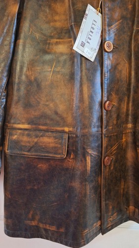FLORIDA Men's Western Distressed Lambskin Real Leather Jacket Coat Size: L NWT - Picture 4 of 19