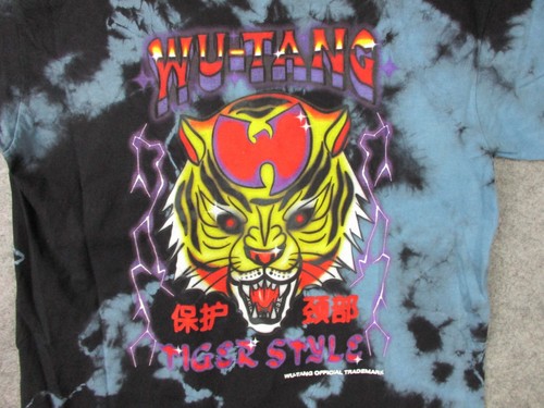 Wu Tang Clan Shirt Adult Small Medium Black Tie Dye Men Hip Pop Tiger Rap Tee - Picture 2 of 9