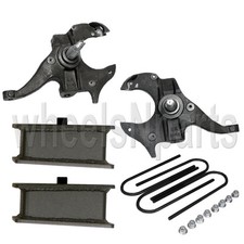 Suspension Drop Kit Front 2 Spindles Rear 3 Steel Blocks Fits Chevy S10