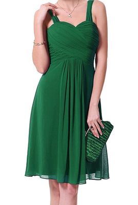 Women's Sleeveless Elegant Padded Pleated Chiffon Cocktail Dress, Green, 6  US | eBay