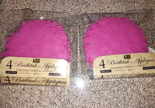 8 Pink vinyl, non-slip, bathtub appliques with a butterfly design. - 第 1/3 張圖片
