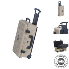 Protective Hard Case with Retractable Handle and Wheels - Waterproof Design