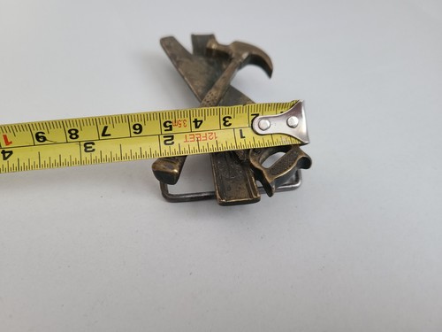 Fibbia per cintura vintage The Hammer, Saw e Level, made in USA - Foto 14 di 16