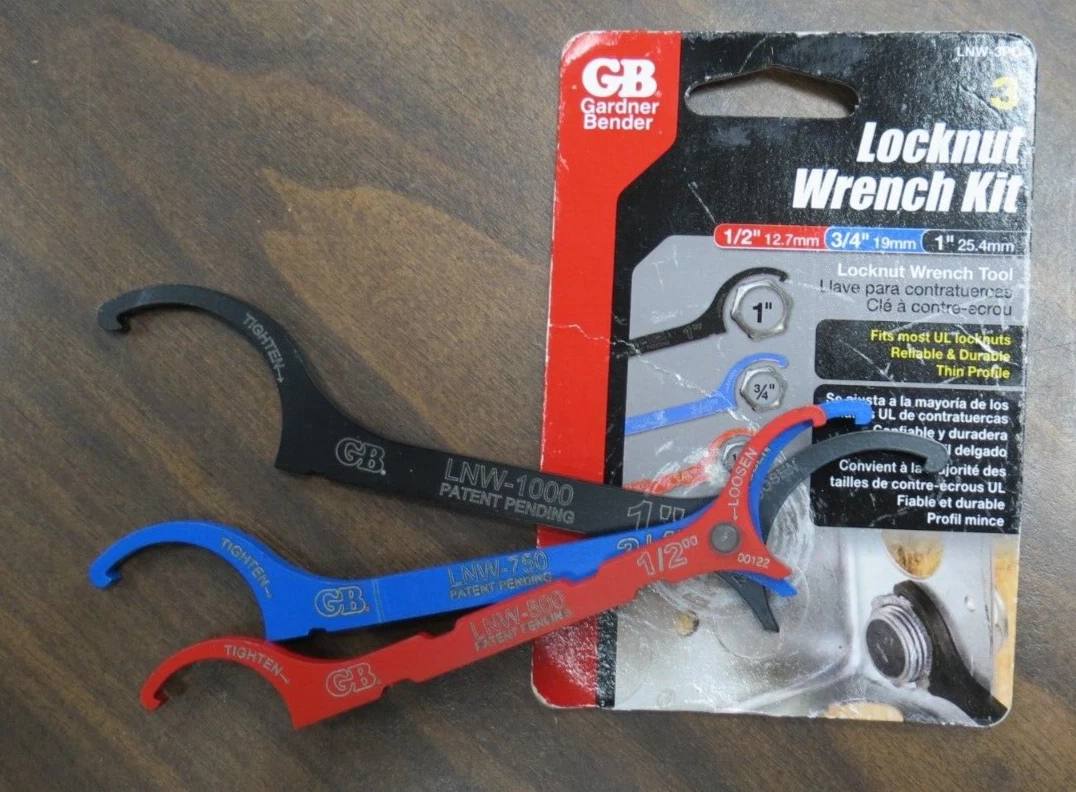 GB GARDNER BENDER LNW 3PC LOCKNUT WRENCH KIT 1 2