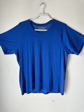 Icebreaker Cool Lite Performance Short Sleeve Shirt Blue XL Wool Blend Outdoors