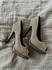 Graceland Pumps High Heels Wildleder Beige Strass 36