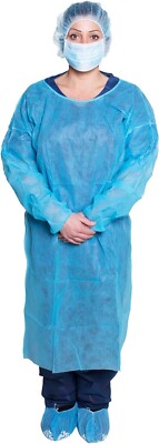 Dukal 301BL Disposable Isolation Gown Fluid Resistant Blue - 50PC / 1 CASE