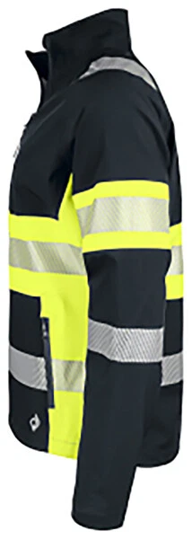 Imperméable en softshell, noir et jaune fluo Homme, Taille L PRO JOB - Photo 3/4