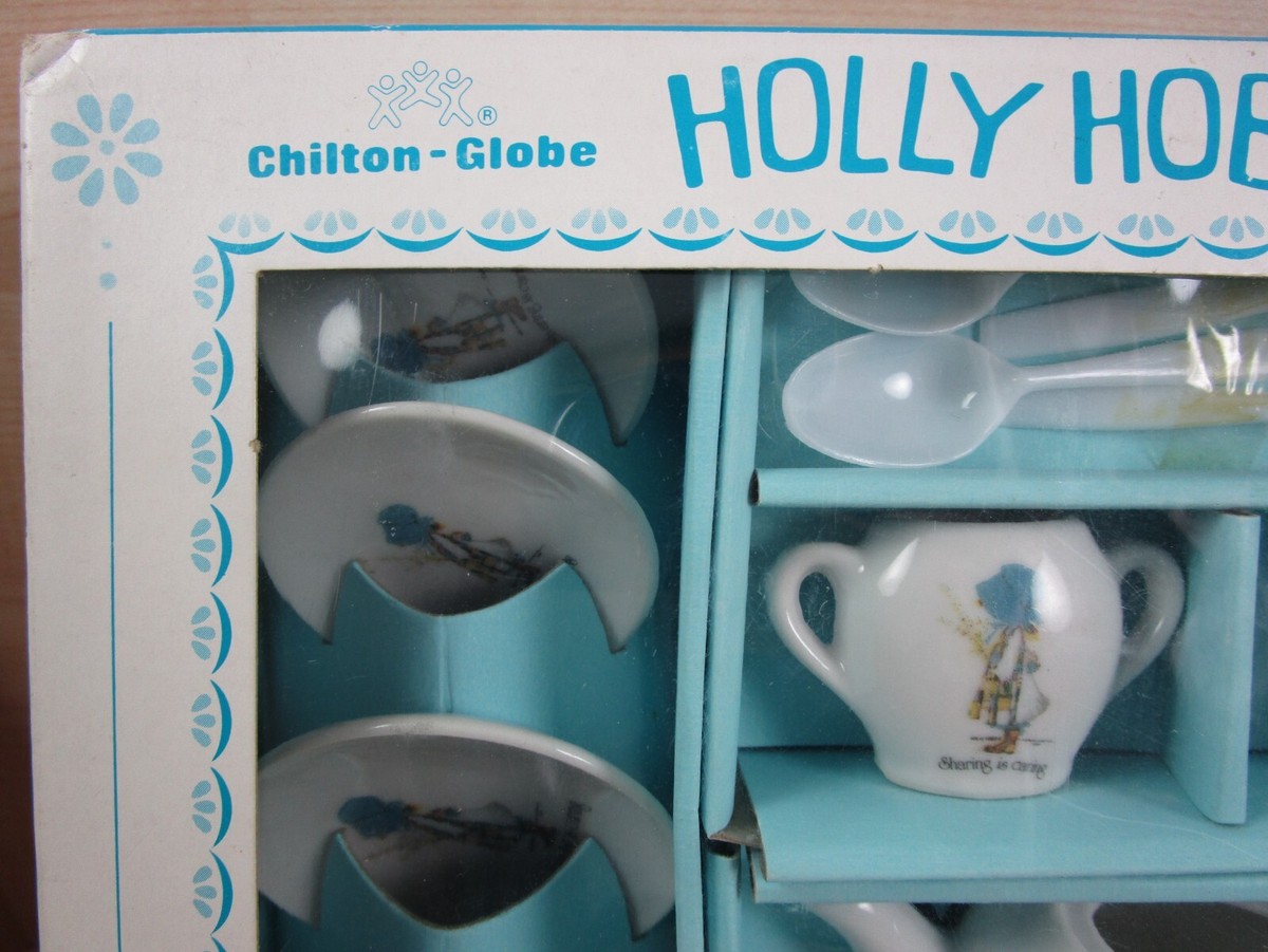 【希少・美品】1935年アメリカの小さな絵本 お人形さん達のTEA PARTY HOLLY HOBBIE Doll China Tea Set vintage 