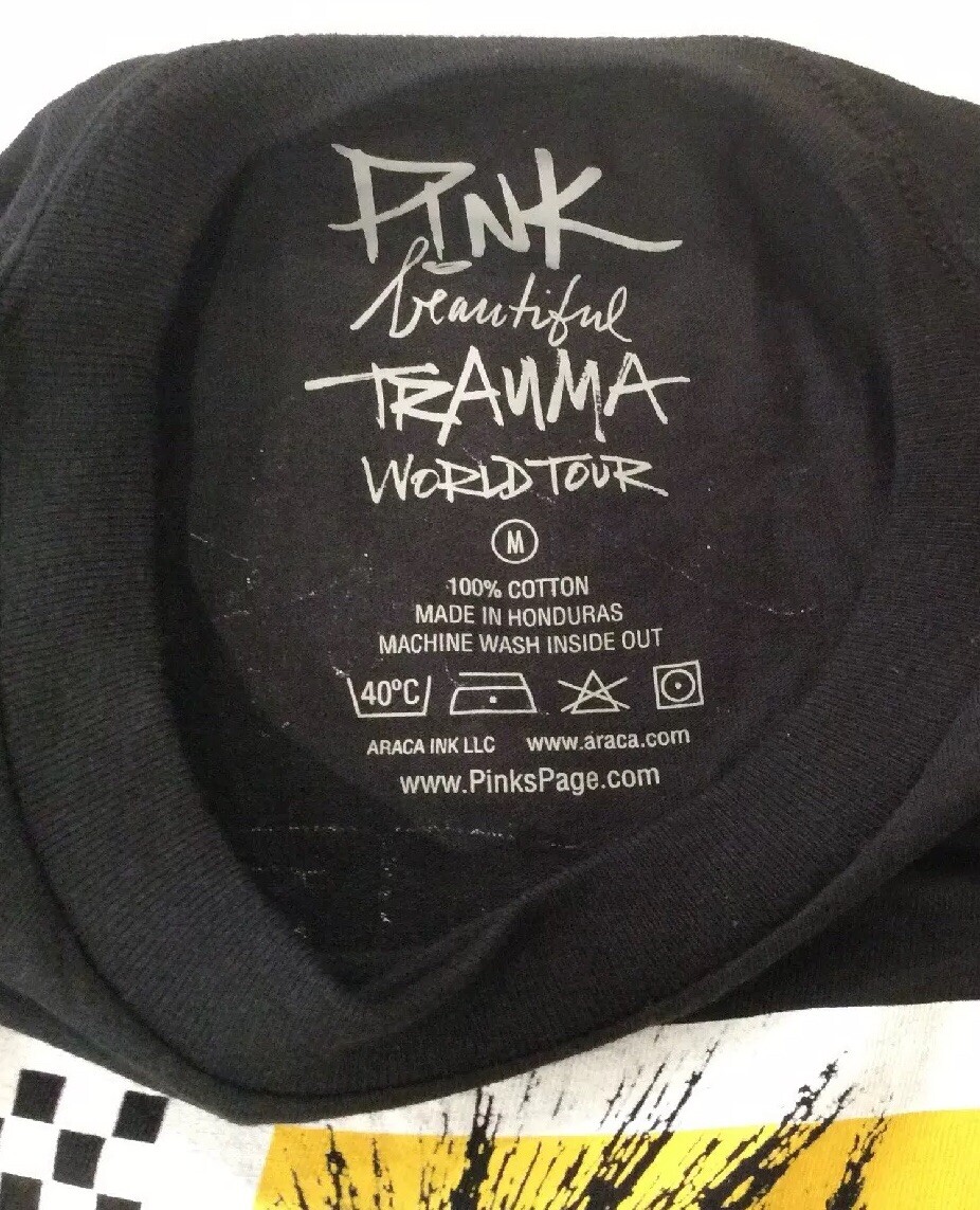 T-shirt Noir Unisexe P!NK - Coton Basique, Logo Imprimé, Manches Courtes, Taille S