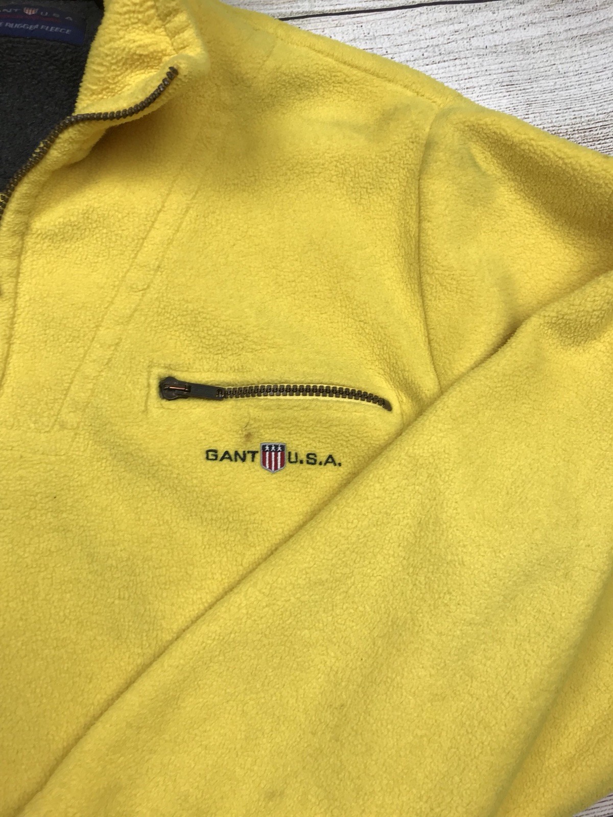 Pullover Fleece Zip Jacket Yellow 