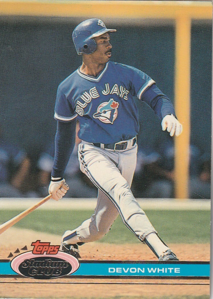 FREE SHIPPING-MINT-1991 Topps Stadium Club Devon White #444 PLUS BONUS CARDS