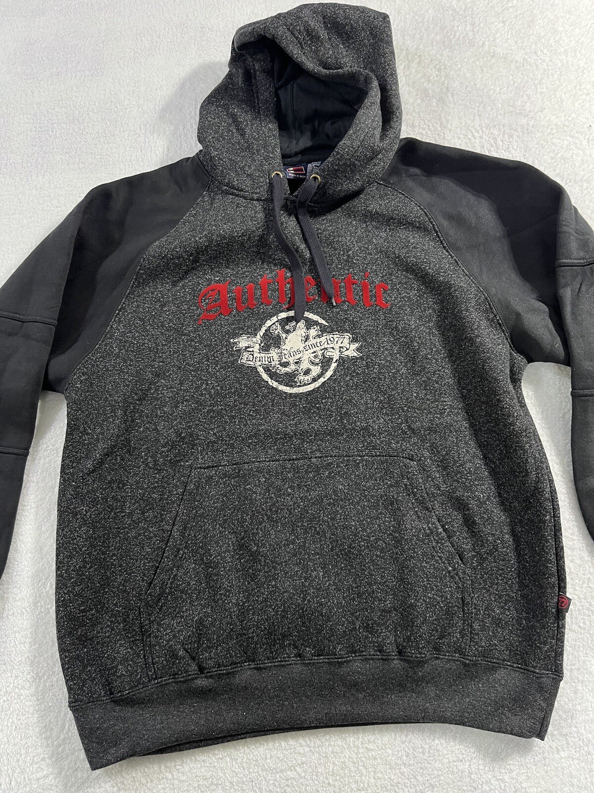 Size Medium 38-40 Gray Hoodie "authentic" Spell Out Pocket