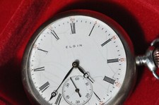 Antique Pocket Watch Elgin Double Roller 17 Jewels Working