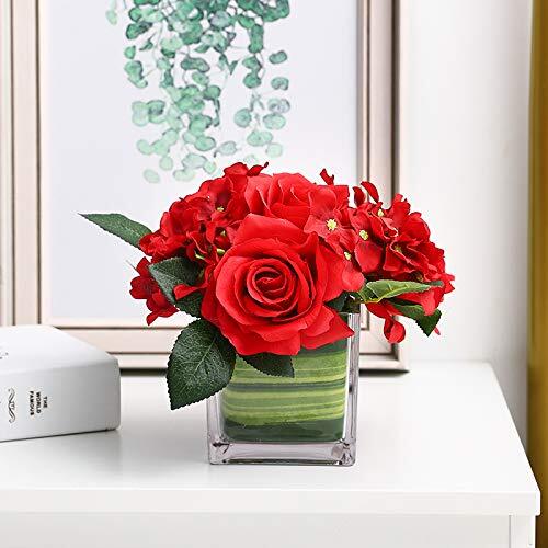 Artificial Silk Rose Flower Centerpiece Arrangement in vase for Home Wedding ... - Bild 4 von 7