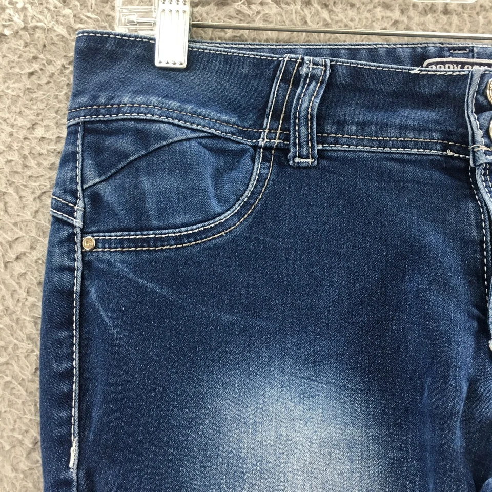 Body Con By Amethyst Skinny Jeans Womens 9 (Actual 32x24) Blue Denim Low Rise - Image 4 of 4