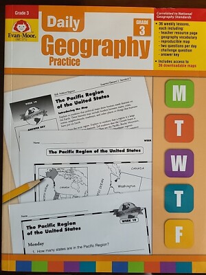 Daily Geography Practice Grade 3 by Evan-Moor NEW