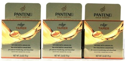 (3) Pantene Pro V Gold Series Edge Tamer Infused With Argan Oil 2.6 Fl Oz