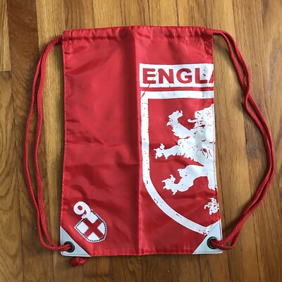 Red Sack Pack National England Football Soccer Cross Plate 9 Lion Heraldry Bag