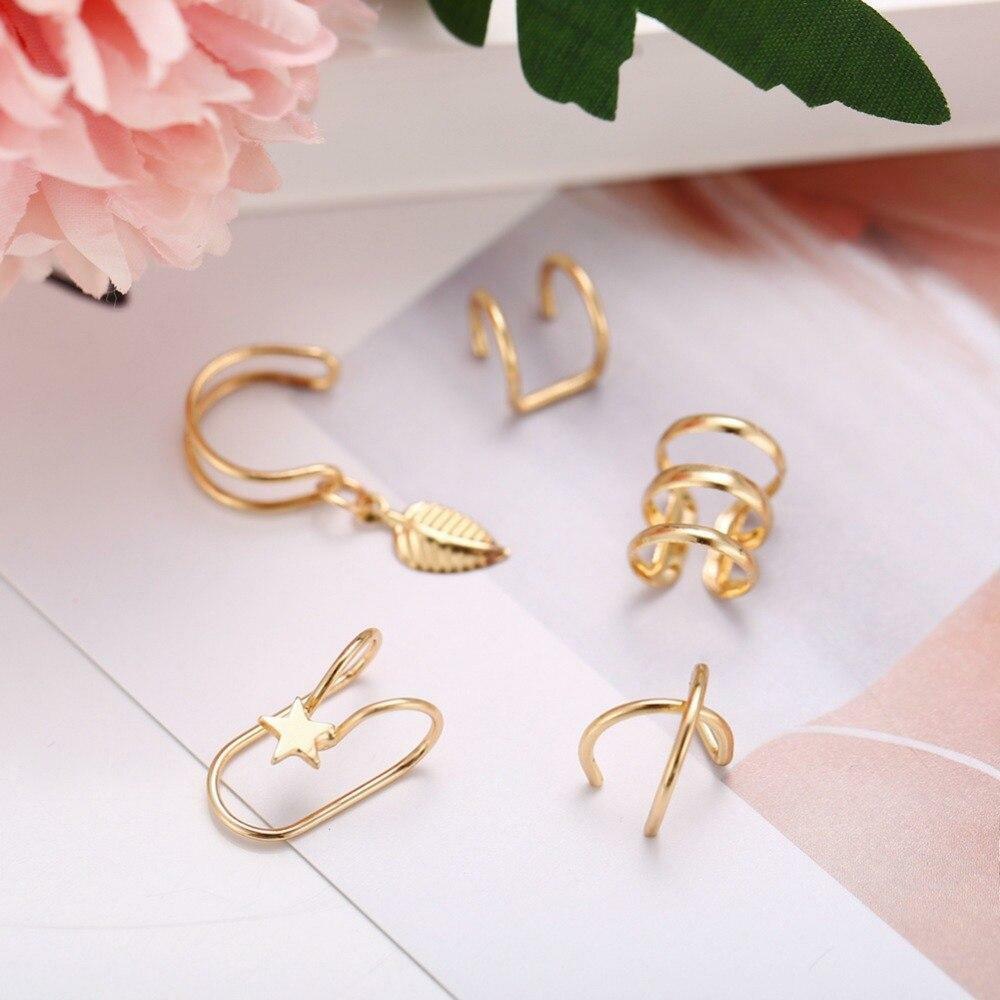 12-teiliges Ear Cuff Set Gold - Fake Helix Ohrringe Ohne Piercing Für Damen & Teens