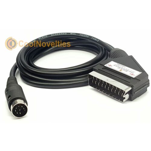 Sinclair QL RGB Scart TV / Monitor Video Lead - 8 pin DIN - 2 Metre Cable Length - Afbeelding 1 van 2