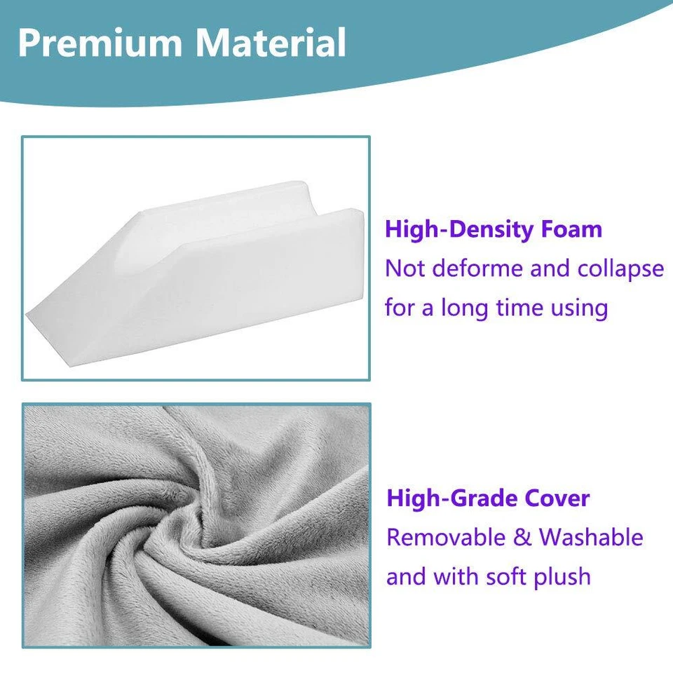 Almohada de elevación cama cuña para piernas dormir espuma cuña almohadas elevadas Foto 3 de 4