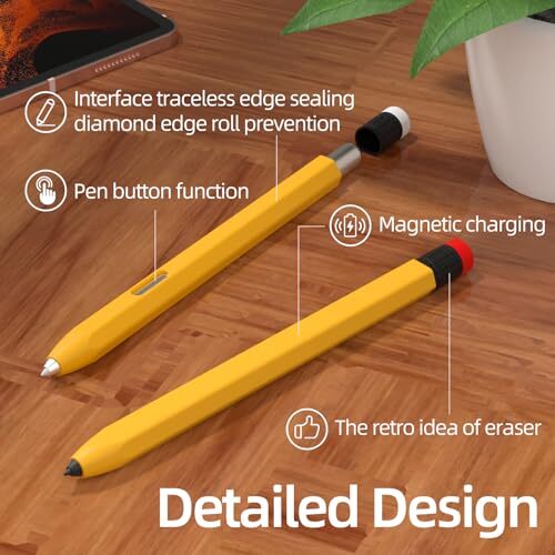AZF Compatible with S Pen case,Samsung Galaxy Tab S7/S7+/S7 FE/S8/S8+/S8 Yellow - Picture 4 of 8