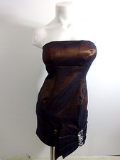 NWT NAOMI WOMENS MOCHA BROWN POLY NYLON SPANDEX STRAPLESS EVENING DRESS SIZE M