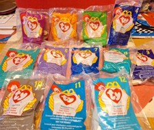 TY Teenie Beanie Babies Collection McDonald's 1998 Complete Set 1-12 Sealed Bags