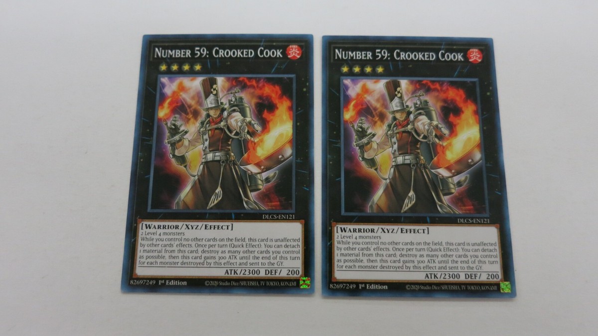 2x NUMBER 59: CROOKED COOK 1ST EDITION DLCS-EN121 YUGIOH COMMON NM UNPLAYED 