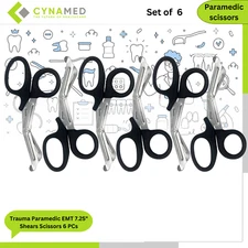 Cynamed Stainless Steel Trauma Paramedic EMT 7.25" Shears Scissors 6 PCs