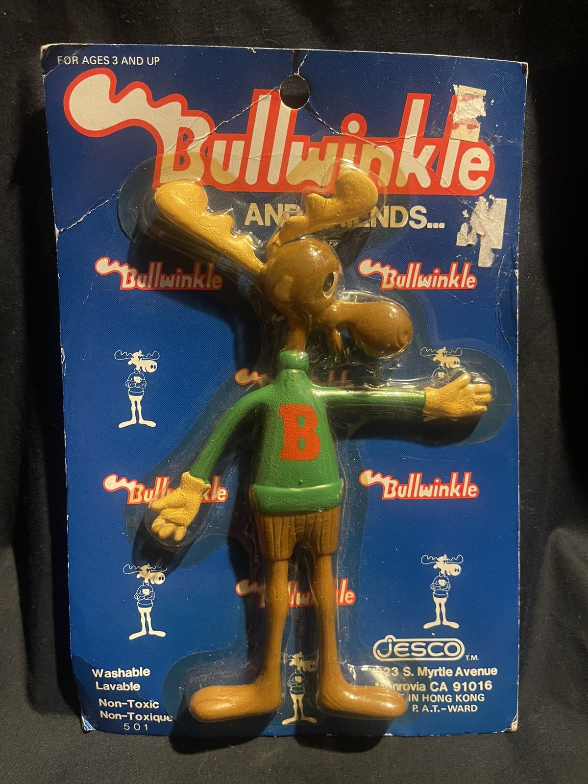 Vintage Jesco 1985 Bullwinkle and Friends Bendable Bullwinkle Figure New