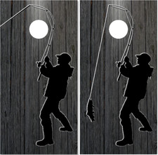 Fishing Angler Cornhole Wrap Bag Toss Skin Decal Sticker