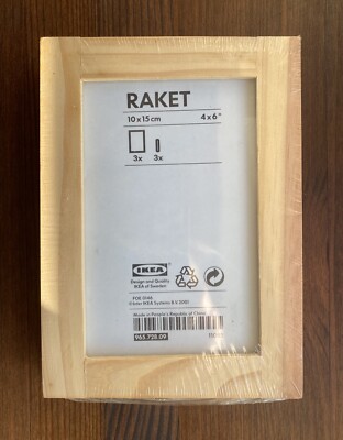 IKEA RAKET Bilderrahmen 3er Pack 965.728.09 10x15 4x6  unbehandelt OVP NEU