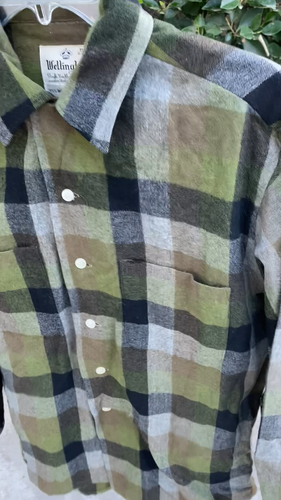 Camisa a Cuadros de Lana Cuello Lazo De Colección Wellington Aguja Única A Medida Talla M - Vídeo 1 de 1