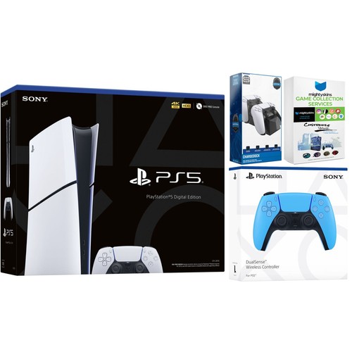 Sony PlayStation 5 Slim Digital + Extra Controller, MightySkins Game Pack Code