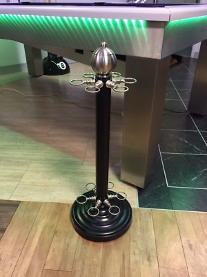 Queueständer aus gebürstetem Stahl & schwarz für 6 Queues
