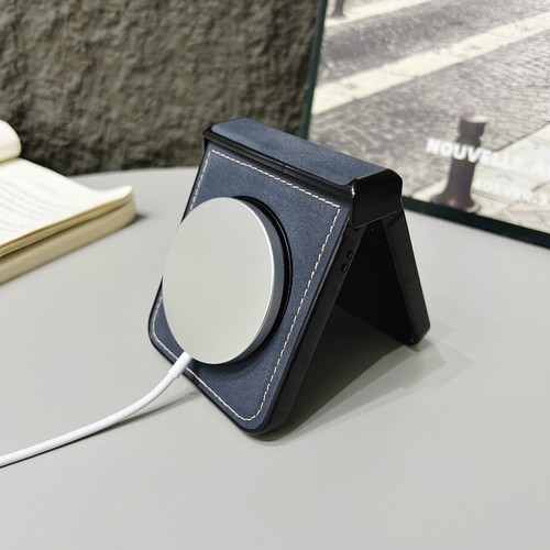 Funda rígida de cuero con soporte magnético invisible abatible 6/5/4/3 para Samsung Z - Imagen 21 de 37