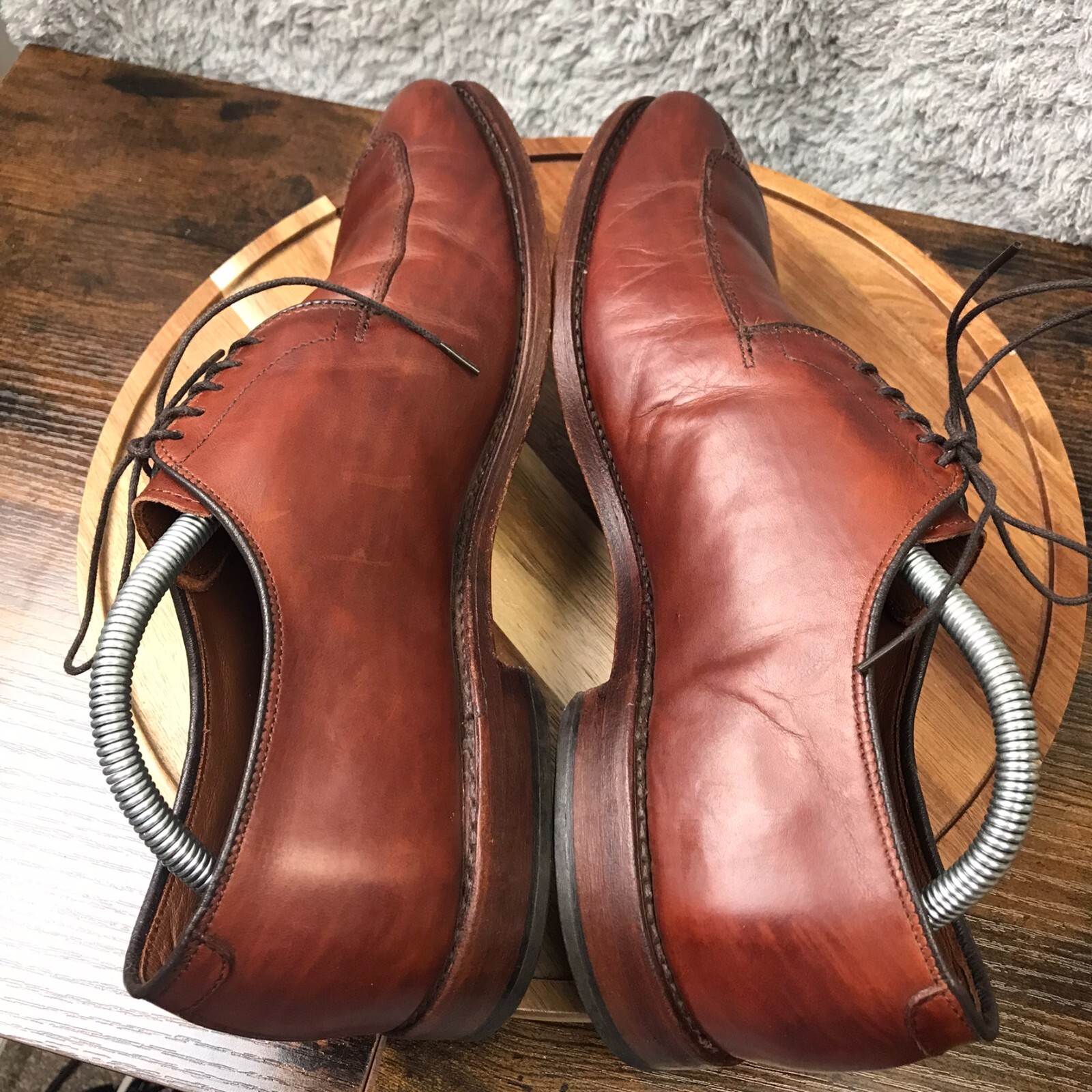 Allen Edmonds DelRay Dress Shoes Mens 9.5D Brown Split Toe Blucher Derby