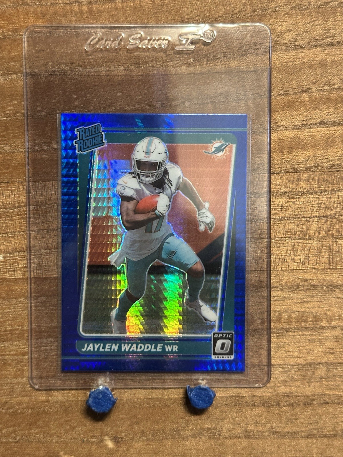 2021 Panini Donruss Optic -Rated Rookie Jaylen Waddle #208 Blue Hyper Prizm (RC)