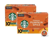 Starbucks Pumpkin Spice Flavored Coffee K-CUP 20 Count Pods BB 06-01-26 2-Box