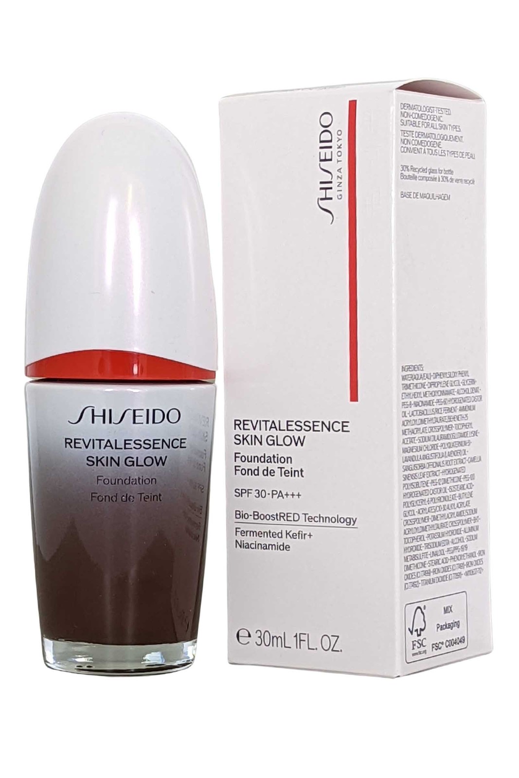 Revitalessence Shiseido Skin Glow Foundation SPF30 Bio-Boost 30ml Obsidian #560