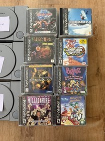 Lot Of 6 Sony PlayStation 1 Video Game Consoles W/ 106 PS1 Games Read Desc