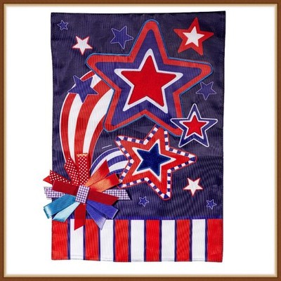EVERGREEN GARDEN FLAG * STARS AND STRIPES * EMBELISHED APPLIQUE' - BRAND NEW