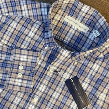 Holderness Bourne The Andrews Shirt Men s L Tailored Fit Stretch Plaid 168